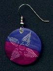 Soapstone Earring with Etched Flower