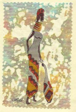 Woman With a Gourd Batik